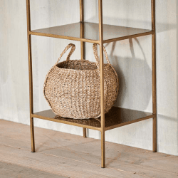 Image showing the Mahi Shelving Unit, H170cm x W46cm, Antique Brass product.