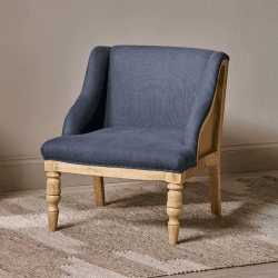 Image showing the Elbu Deconstructed Linen Armchair, Charcoal product.