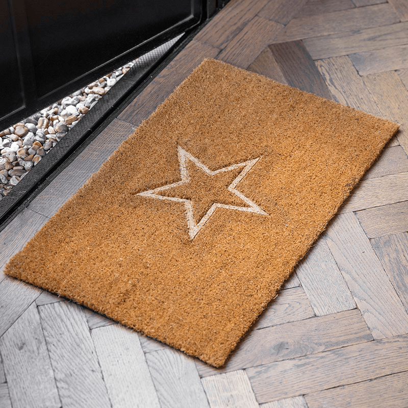 Star Embossed Doormat, Large, Coir