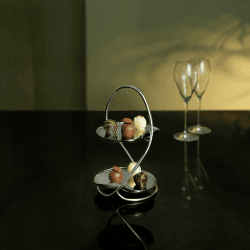 Image showing the Drift Canape stand (including trays), 21.4cm H, silver product.