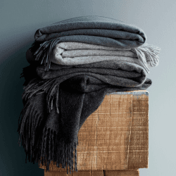 Image showing the Classic Plaid Throw, H200cm x W130cm, Dark Grey product.
