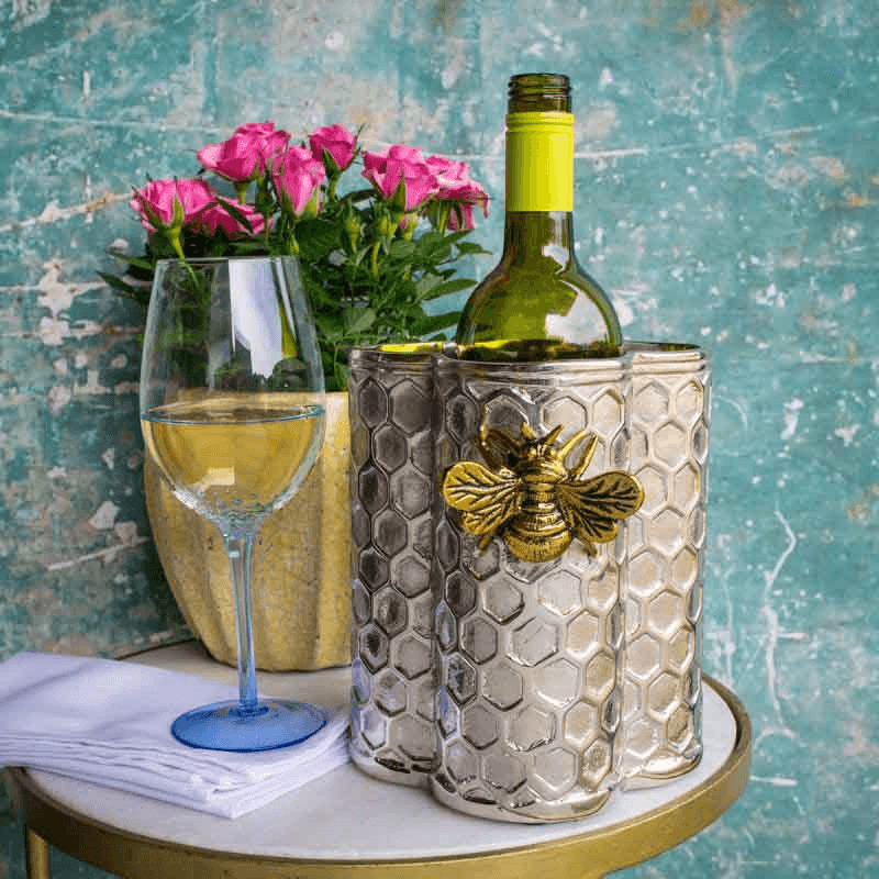 Bee Wine Cooler, H19cm, Silver