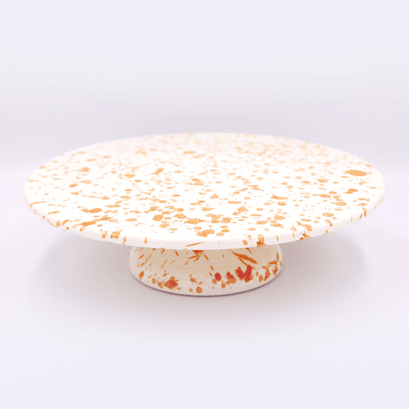 Splatter Cake Stand, D25.5cm, Burnt Orange