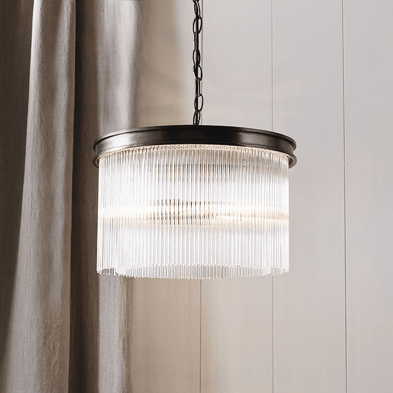 Helston Small Chandelier Ceiling Light, Antique Brass