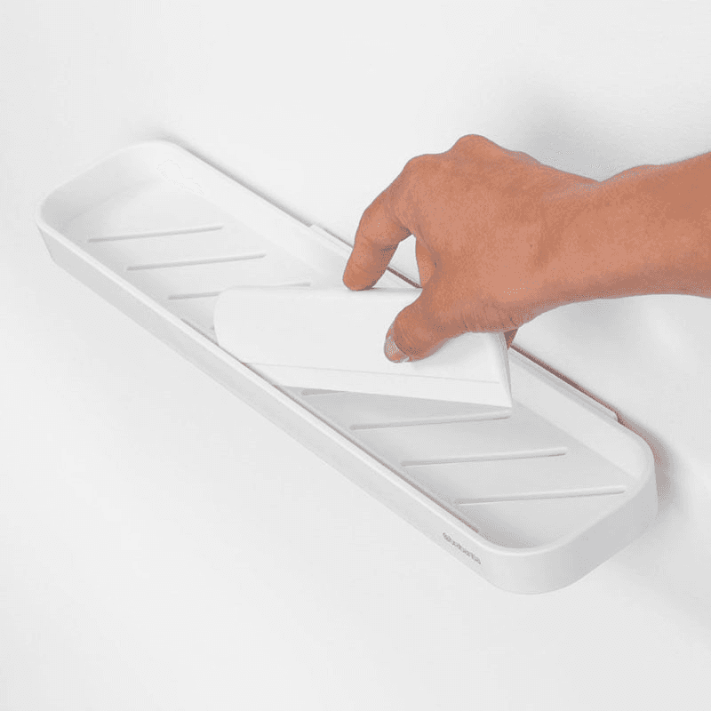 MindSet Shower Shelf With Squeegee, White