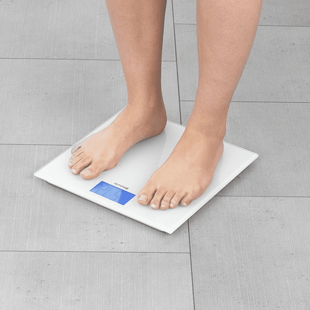 Digital bathroom scales, 30 x 30cm, White