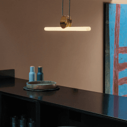 Image showing the Kilter Pendant, L64cm, Solid Brass product.