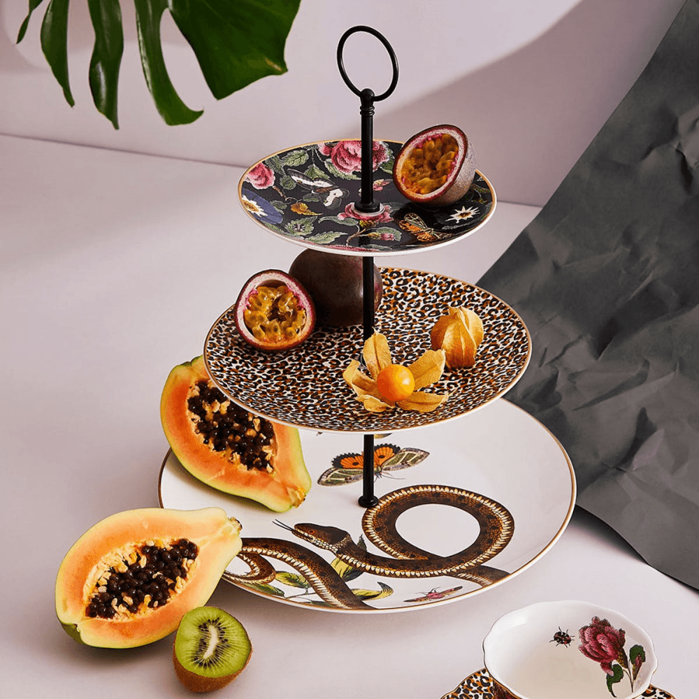 Creatures of Curiosity 3 Tier Cake Stand, White