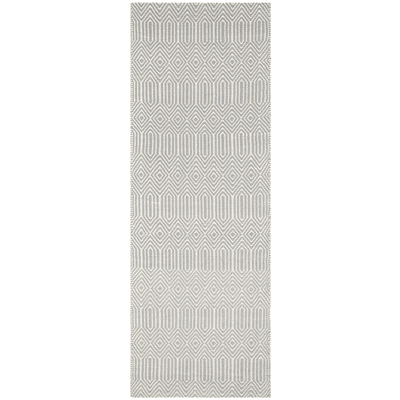 Sloan ethnic flatweave runner, 66 x 200cm, silver