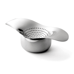 Image showing the Drift Tea strainer and bowl, H4.2 x W13cm, Stainless Steel product.