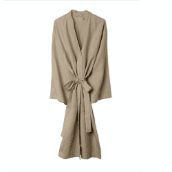 Image showing the Oatmeal Linen Robe, Medium, Oatmeal product.