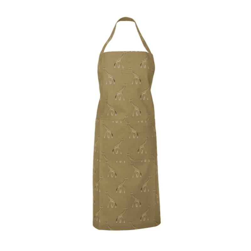 Giraffe Adult Apron, 72 x 90cm, Mustard