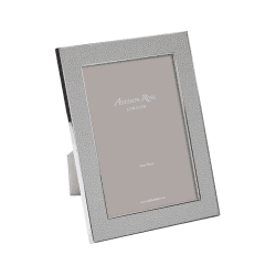 Image showing the Faux Shagreen Photograph frame, 4 x 6" with 24mm border, Grey With Silver Plate product.