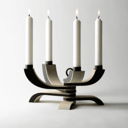 Image showing the Nordic Light Fold-able candle holder, 20.5 x 13 x 5cm, Black product.