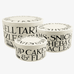 Image showing the Black Toast Set 3 Round Cake Tins, 25cm x 14cm, Cream / Black product.