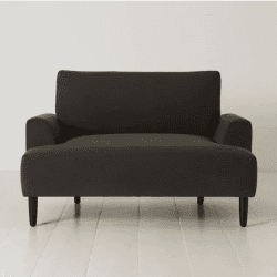 Image showing the Model 05 Velvet Love Seat, Charcoal product.