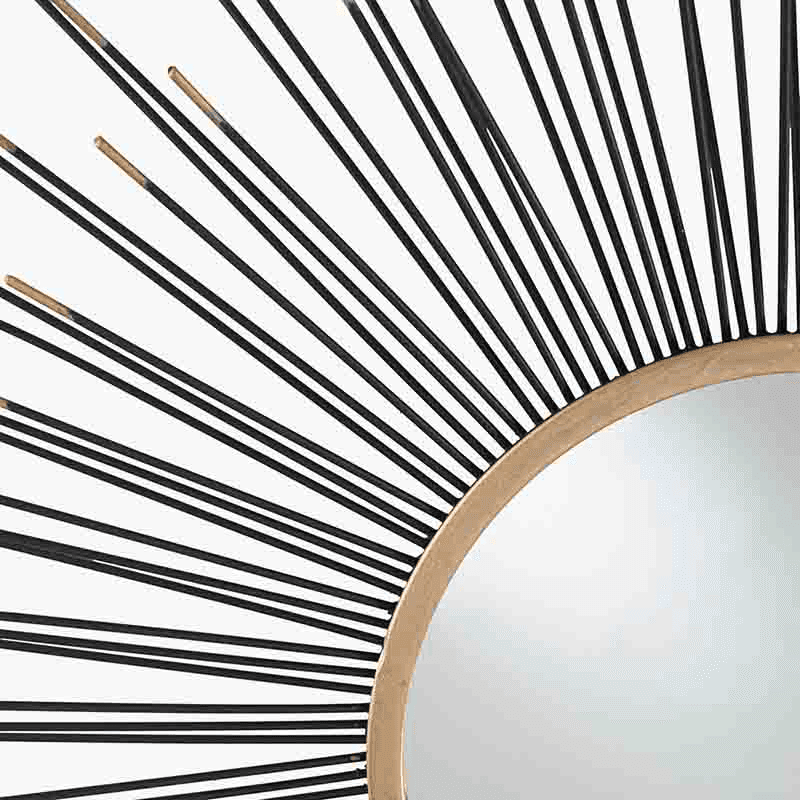 Starburst Round Mirror, D80cm, Black