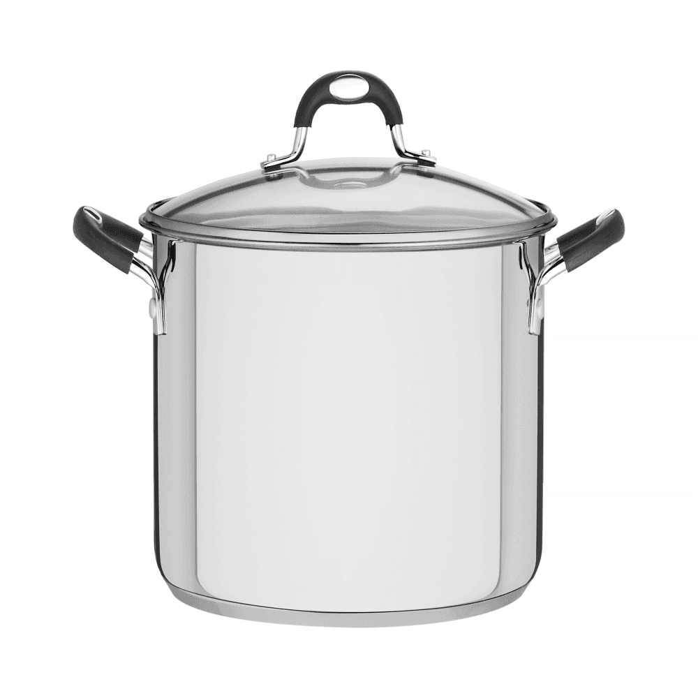 Solar Silicone stainless steel stock pot and glass lid, stainless steel, 30cm