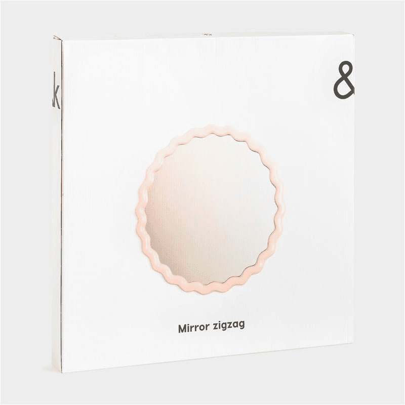 Zigzag Mirror, D50cm, Pink