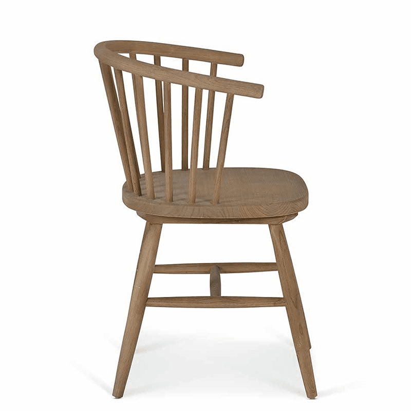 Landrake Set of 2 Curved Back Dining Chairs, Natural