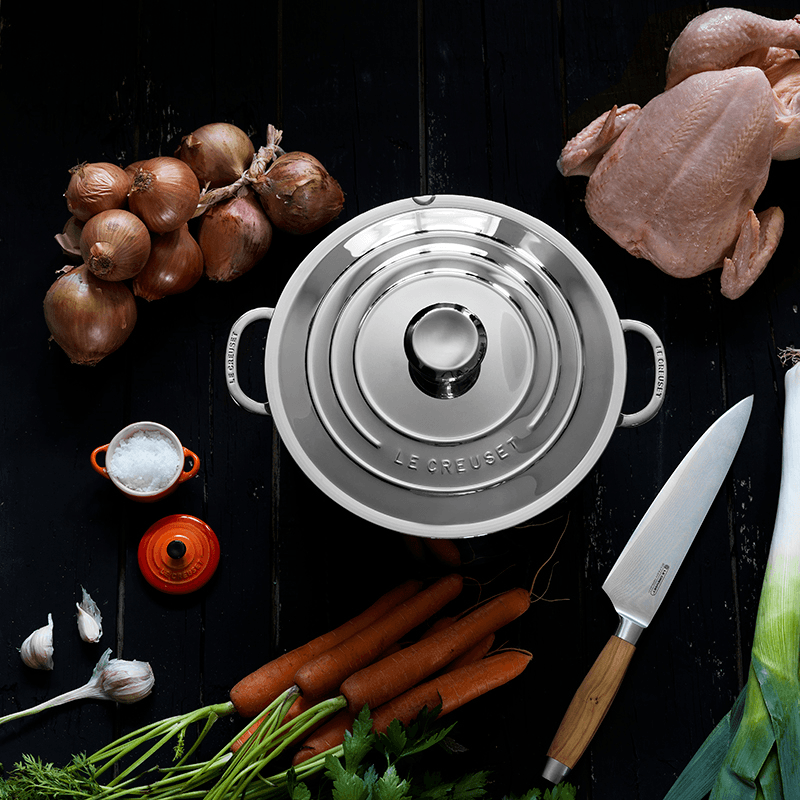 Signature Uncoated Casserole with lid, 24cm, Stainless Steel