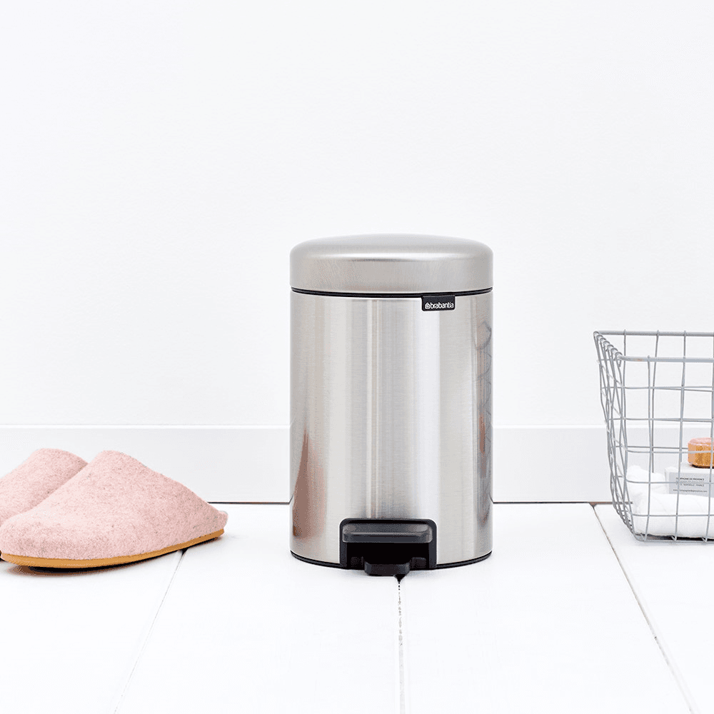 newIcon Pedal bin, 3 litre, Matt Steel