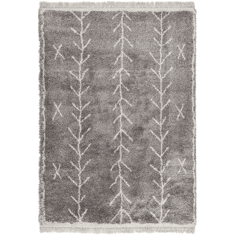 Rocco berber style rug, 120 x 170cm, Grey & Cream