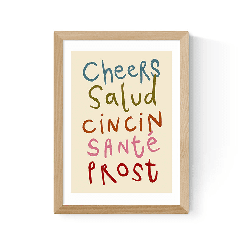SimplyExtraJordanary Cheers by Cheers Print, A3, Oak Frame