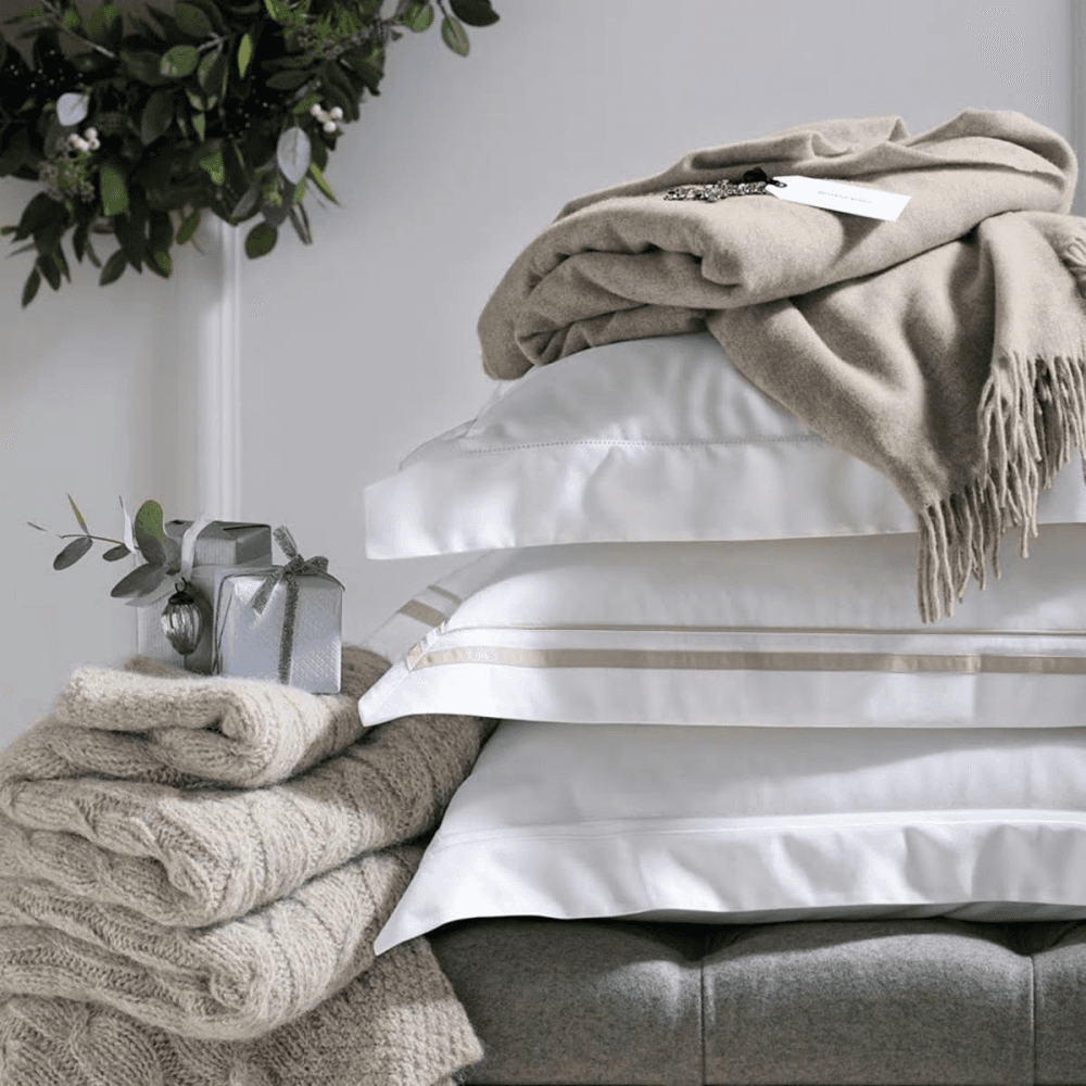 Cavendish Duvet Cover, Super King, Mink, White/Mink