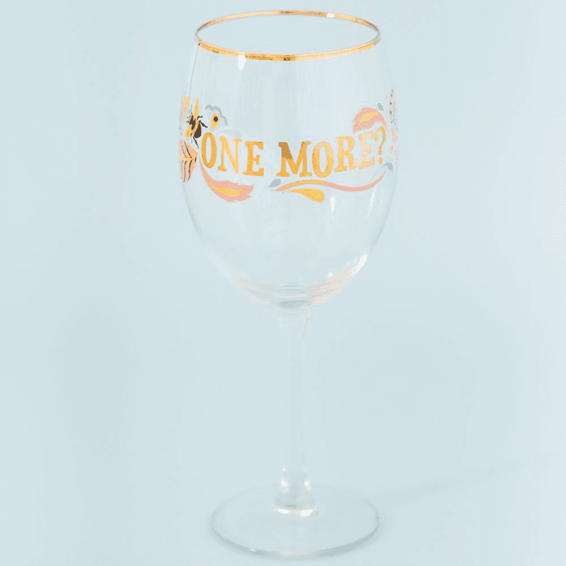 One More Set of 6 Wine Glasses, 450ml, Gold