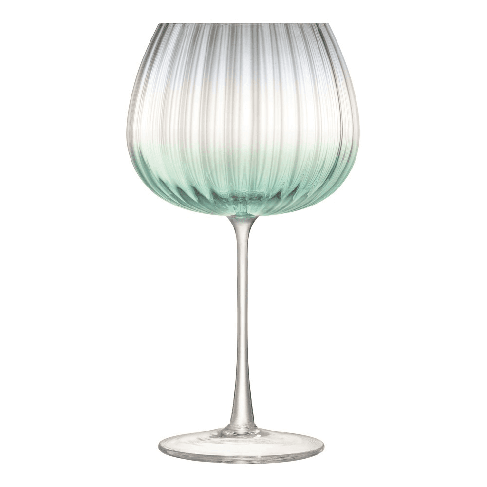 Dusk Pair of balloon goblets, H20.4 x D11.5cm, green/grey