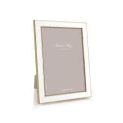 Image showing the Enamel Range Photograph frame, 4 x 6" with 15mm border, White With Gold Plate product.