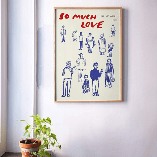 So Much Love Framed Print, 30 x 40cm, Blue