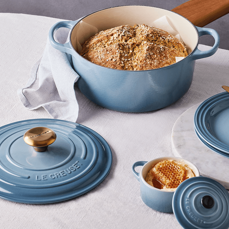 Signature Cast Iron Round Casserole, 20cm, Chambray