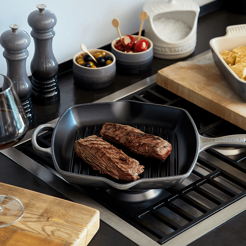 Signature Cast Iron Square grillit, 26cm, flint