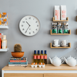 Image showing the Echo Number Three Wall clock, Dia 37cm, posh grey product.