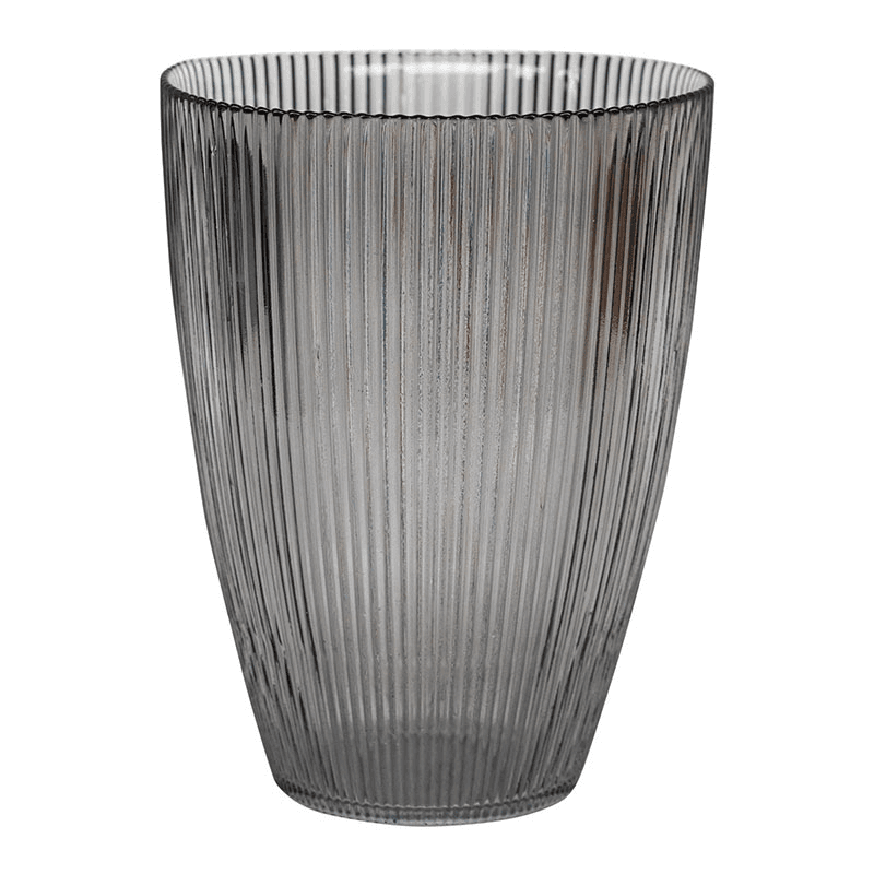 Ribbed Tall Vase, H24.5cm, Grey