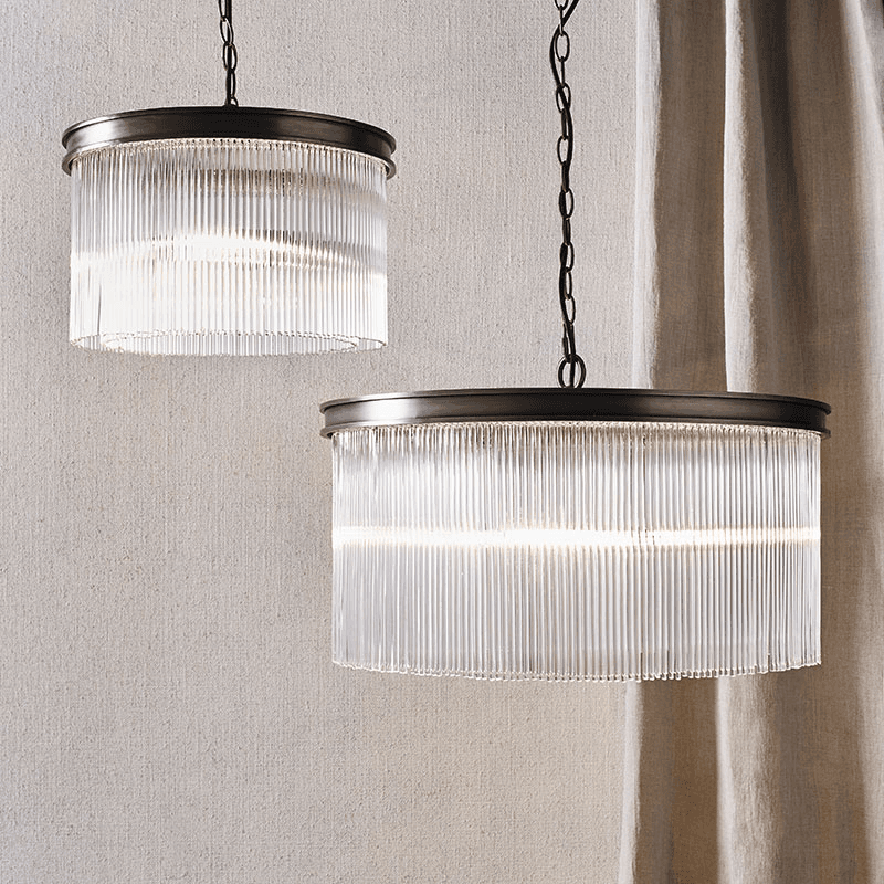 Helston Small Chandelier Ceiling Light, Antique Brass