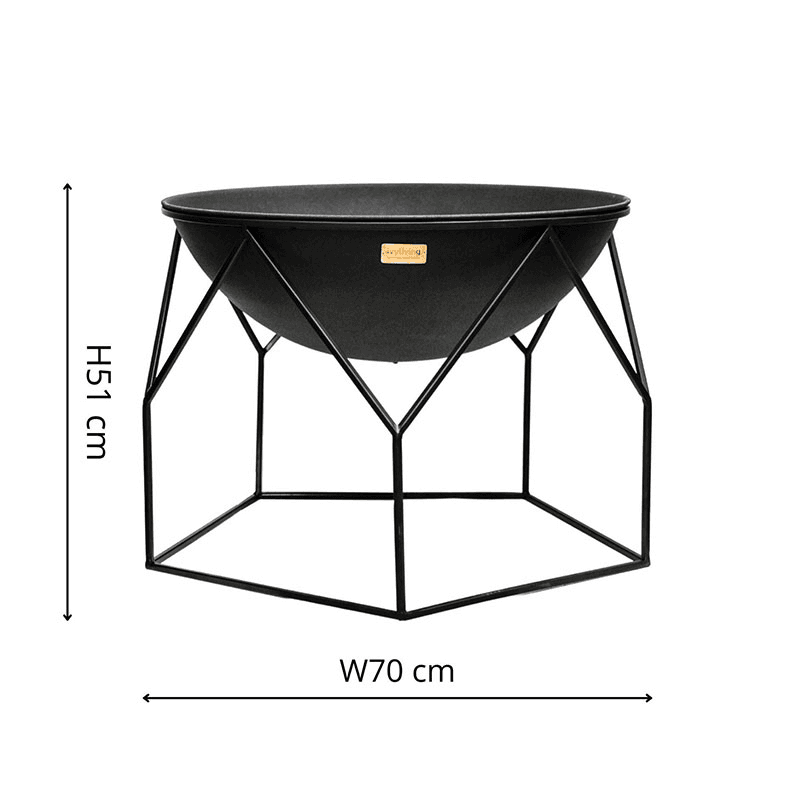 Buckingham Outdoor firebowl, W70cm, Black