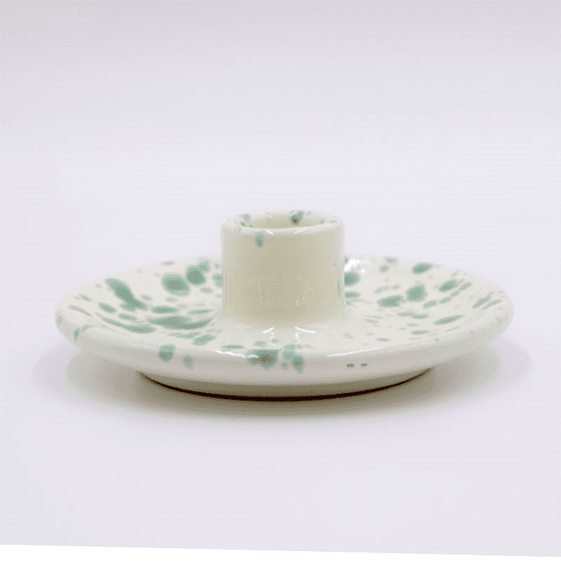 Splatter Candle Holder, Pistachio