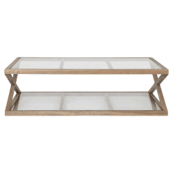 Image showing the Marylebone Large coffee table, L160 x W140 x H40cm, Weathered Oak product.