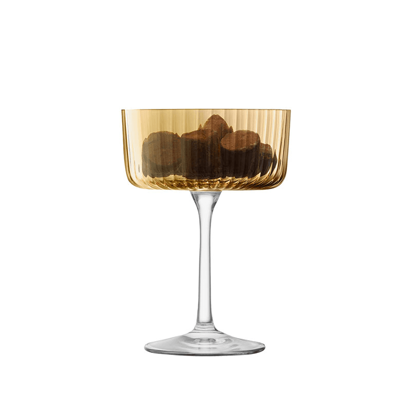 Gems Set of 4 Champagne/Cocktail Glasses, 230ml, Amber
