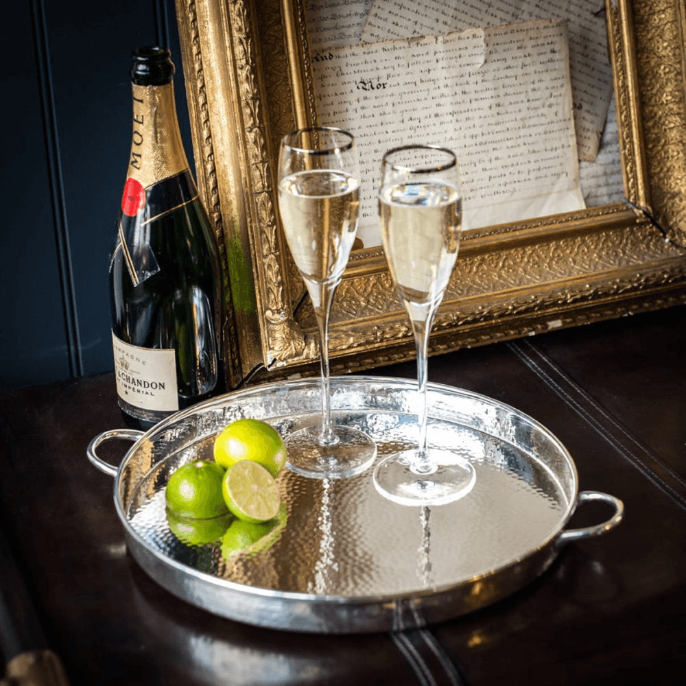 Palace Serving tray, 2.7 x 37 x 32cm, Silver Plate, Stainless Steel And Brass
