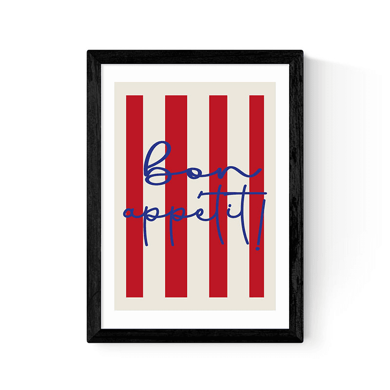 Inoui Bon Appetit Print, A3, Black Frame