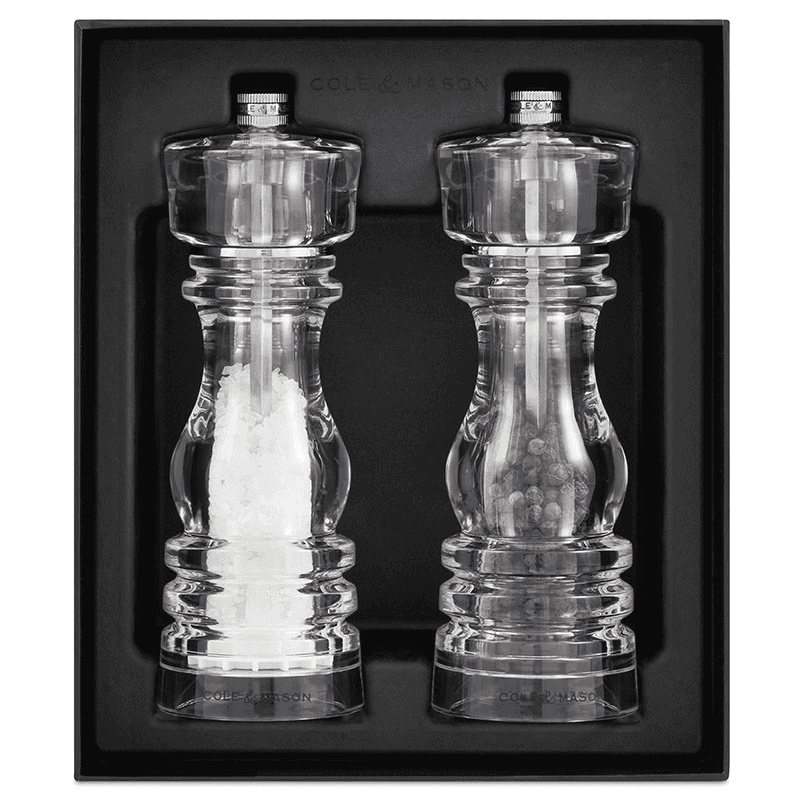 London Salt & Pepper Mills, 180mm, Clear