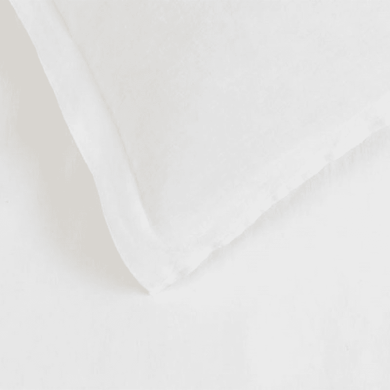 Washed Linen Linen King Size Fitted Sheet, White