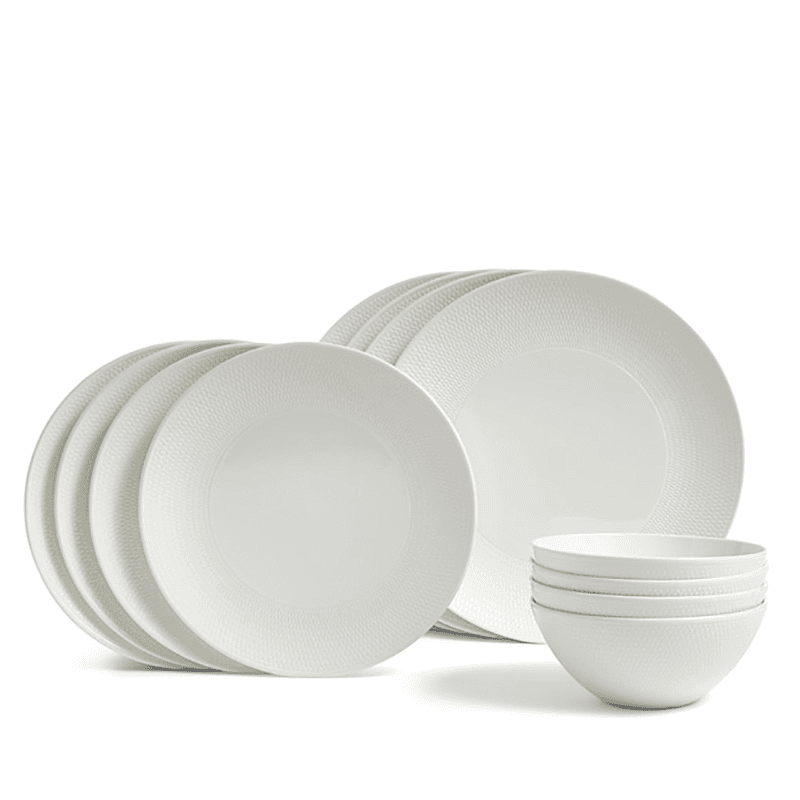 Gio 12 Piece Dinnerware Set, White