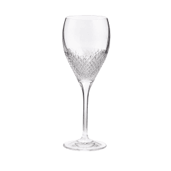 Image showing the Diamond Mosaic Set of 2 White Wine Glasses, 240ml, Clear product.