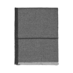 Image showing the Herringbone Throw, H190cm x W130cm, Light Grey/Grey product.