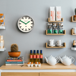 Image showing the The Luggage Wall clock, D30cm, Galvanised With Green Hands product.